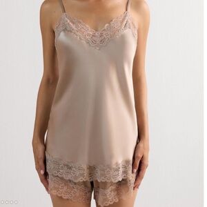 NWT Intimissimi Powder Grey Lace and Silk Pj Set